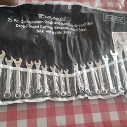 Combo wrench set 25 pc pittsburgh metric combinad 