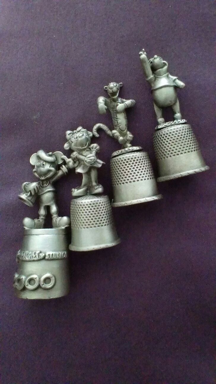 Set of 4 Disney Collectible Thimbles