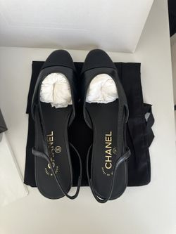 Chanel Slingback Patent calfskin leather flats 36.5