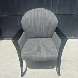 Gray Fabric Stripe Chairs (2)