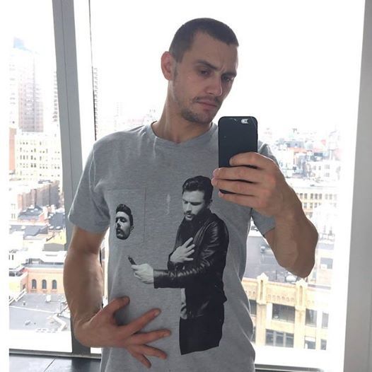 JAMES FRANCO Heathered Light Grey Black Limited Edition Selfie Graphic Tee