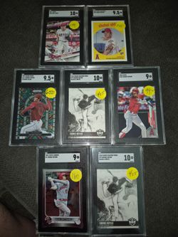Shohei Ohtani and Mike Trout cards SGC Graded
