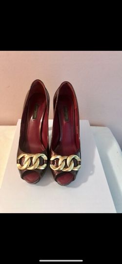 LOUIS VUITTON  BURGUNDI SHOES SIZE 37.5