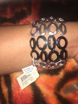 New one of a kind Silver and Black Bracelet