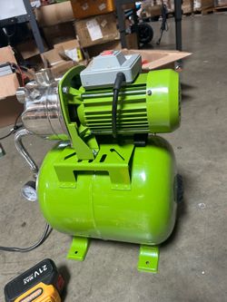 1.6HP Shallow Well Pump with Pressure Tank, 115v Stainless Steel Garden Irrigation Pump, Pressure Switch Automatic Water Pressure Booster Pump, Booste