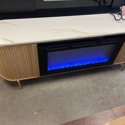 New, 70”fireplace TV stand( Scratch At Corner
