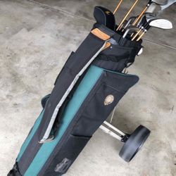Golf Club Set, Golf Bag and Folding Golf Push Cart PRN your choice - - - Read Description - - - Make An Offer 