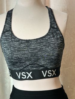 VSX Victoria Secret Women's Black Gray The Player Razorback Sports Bra