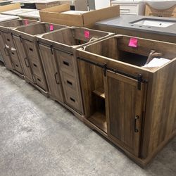 Damaged / Blemished bathroom vanity available for sale, price around $25 to $150 (No Top)