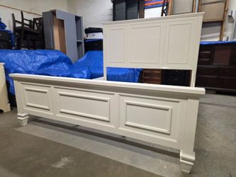 Modern White King Size Bed Frame