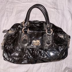 Black Coach shinny leather purse