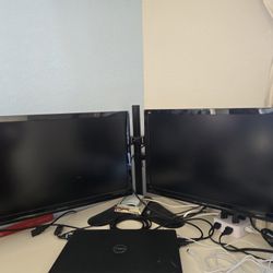 2 ViewSonic 24in HD LED Display Monitors Screens With Stand