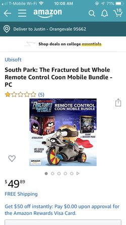South Park fractured but whole remote controlled coon mobile pc gold bundle