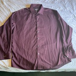 Van Huesen Dark Maroon 2XL Long Sleeve Dress Shirt
