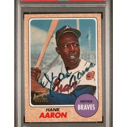 1968 Topps Hank Aaron Autograph PSA 9