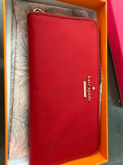 Kate Spade New York Red Zip-Around Wallet with Original Box