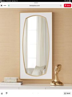 2- Decorative white and gold trimmed mirrors