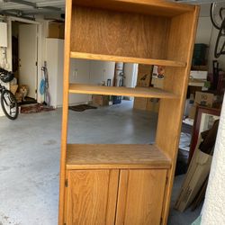 Solid Oak Cabinet Shelf Unit