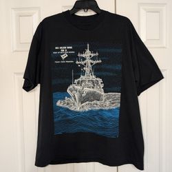 Vintage 1991 Blackbird War Ship USS Arleigh Burke Tee
