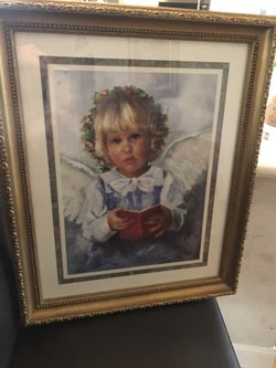 Little Girl Angel Framed Picture