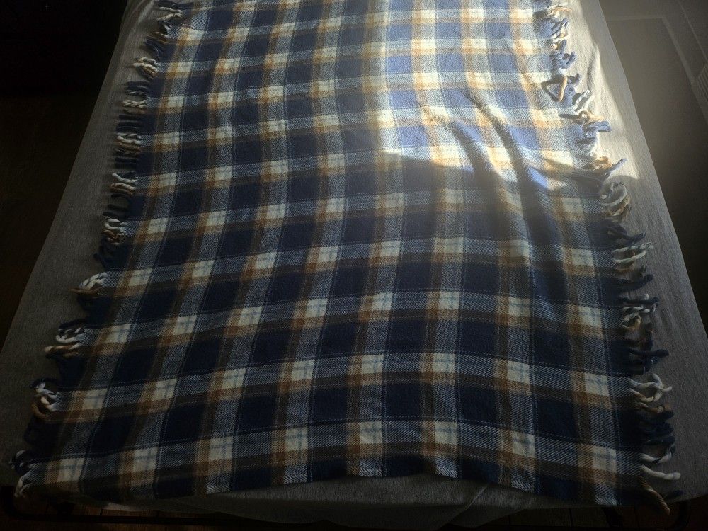 Faribault Woolen Mill Factory Blue-Organish Throw