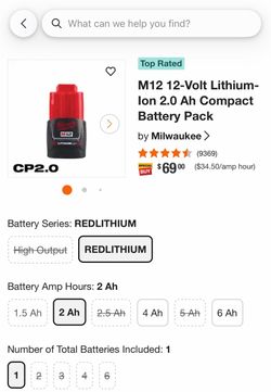 Milwaukee M12 battery