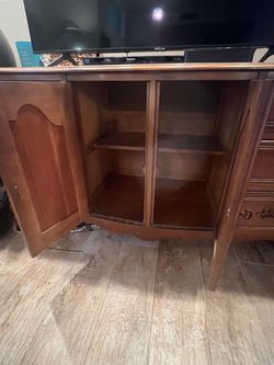 Wood Buffet Cabinet with Shelves and Drawers
