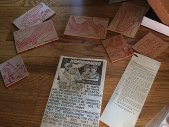 Antique wood burner toy set