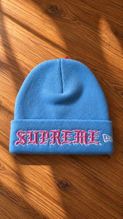 Supreme x New Era Gothic Arch Beanie Blue