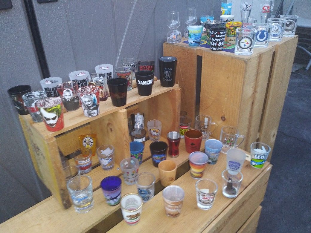 70 collectable shot glasses