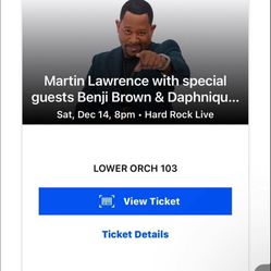 Martin Lawrence Ticket Front Row