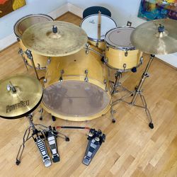 Ludwig Accent Custom Complete Drum Set 26 13 16 14” Lacquer Finish Mixed Cymbals Pdp Throne Double Pedal $675 Cash In Ontario 91762. Good condition. S
