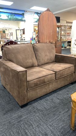 Brown Microfiber Loveseat Sofa