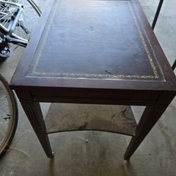 Vintage Brass Wheel End Table 