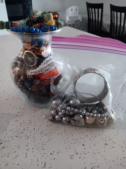 Jewelry Jar and craft jewelry beads ect.