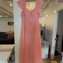 Coral/Peach Bridesmaid Dress Size 14