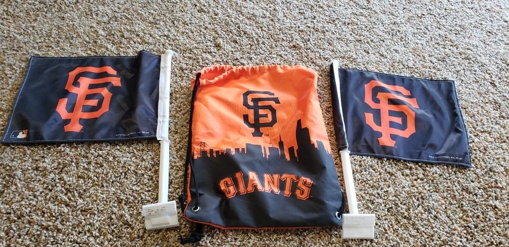 San Francisco Giants. Baseball Car Flags and backpack