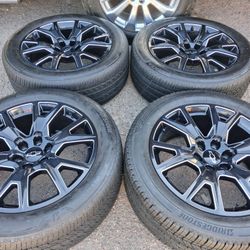 2025 OEM ORIGINAL TAKEOFFS CHEVY SILVERADO HIGH COUNTRY 22 INCH HAVE TPMS SENSORS 22 INCH TIRES BRIDGESTONE ALENZA 95 % 0925  $  2100 