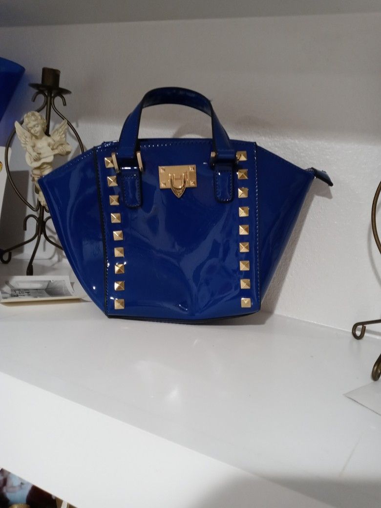 Royal Blue Handbag Has Long Strap To!