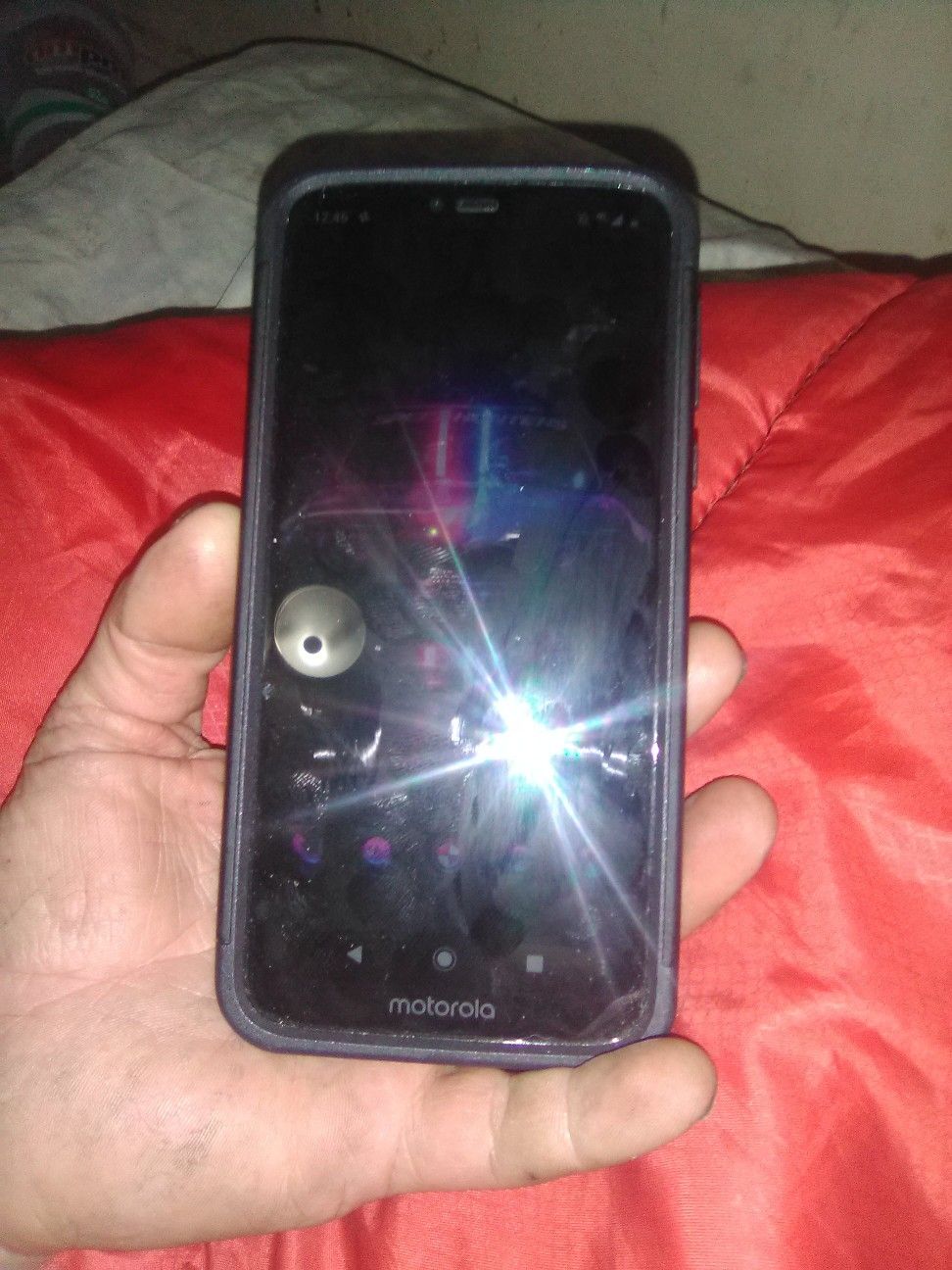 Cricket wireless Moto G7 Supra with phone case