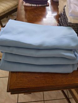 4x Blue black out curtains- 52 x 63 inches