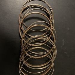 Set Of 18 Gold Bangle Bracelets 
