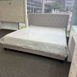 New King Size Bed Frame + 12 Memory Foam Mattress