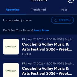 Coachella 2026 - One Weekend 2 wristband with Car Camping