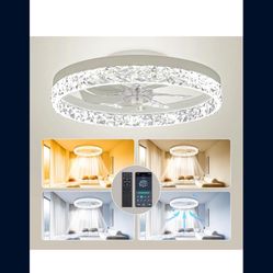 Ceiling Fans with Lights, 20'' Ceiling Fans with Lights and Remote, Low Profile Ceiling Fan with Light, 3 CCT & Dimmable, 6 Fan Speed, Remote&App Cont