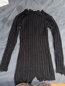 Black knit sweater dress