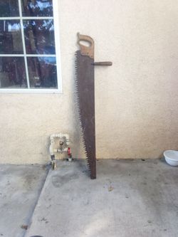 Vintage Large Two-Handle Hand Saw