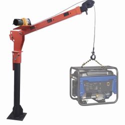 RUGCEL WINCH New 1100lb Folding Truck-Mounted Crane, with Electric Winch 3500 lb 12V, Painted Steel Pickup Truck Jib Cranes 360 Swivel Lift Electric H