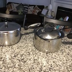 NICE ONEIDA STAINLESS STEEL One 3.5qt Sauce Pot And One Stocks Pot 3.5 Qt Price Is For Both 