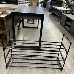 SONGMICS 3-Tier Shoe Rack Shoe Organizer Metal Storage Shelf - Black